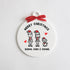 Christmas Stick Figure Ornament - 3 People/Pets
